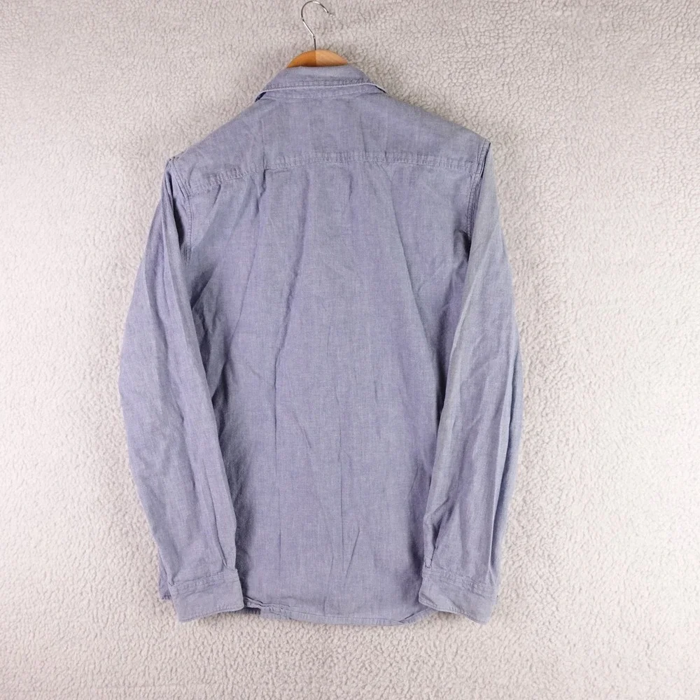 APC Mens Blue Cotton Button Down Shirt Rue Madame Paris Long Sleeve‎ Size L